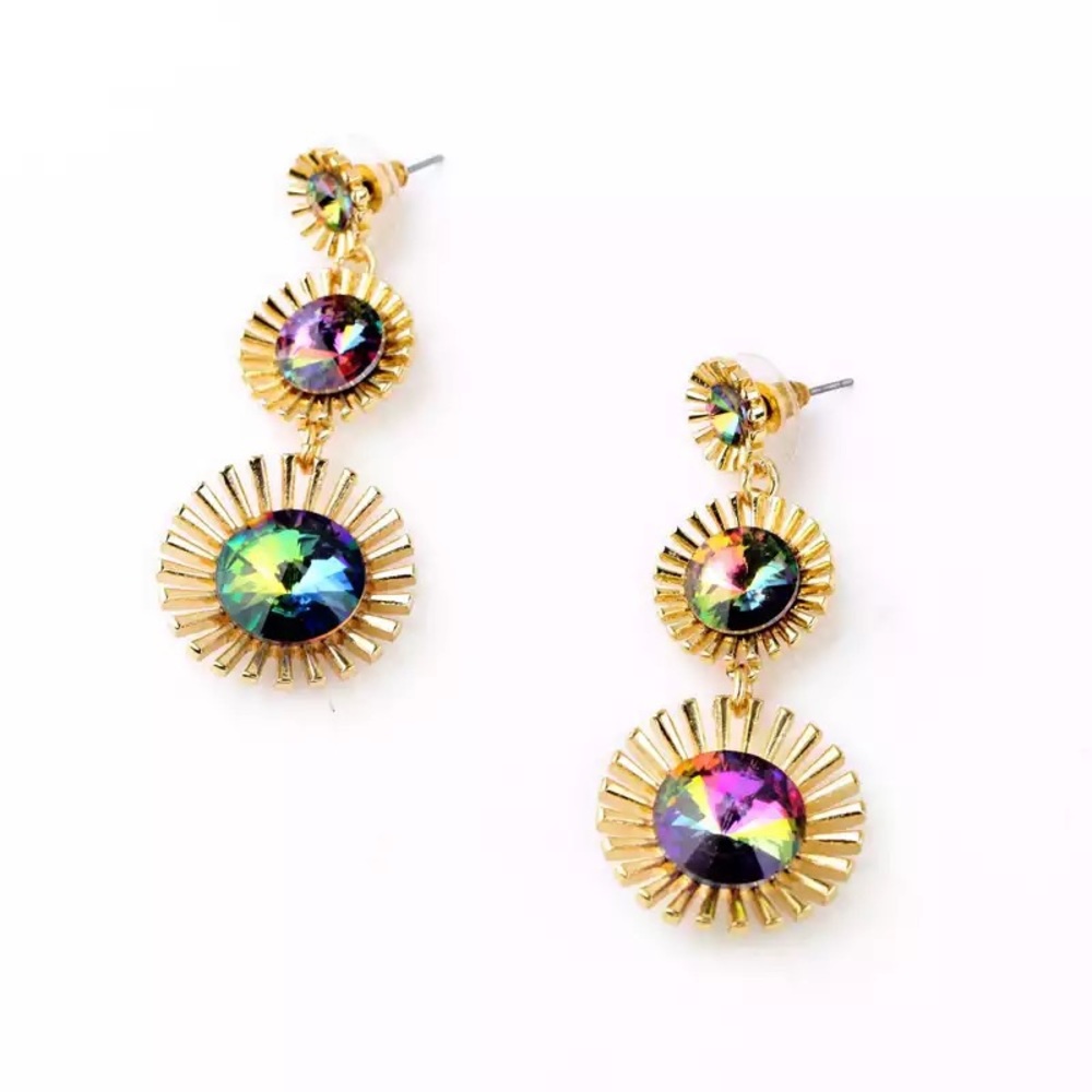 Multicolored crystal earrings - Picture 8 of 8